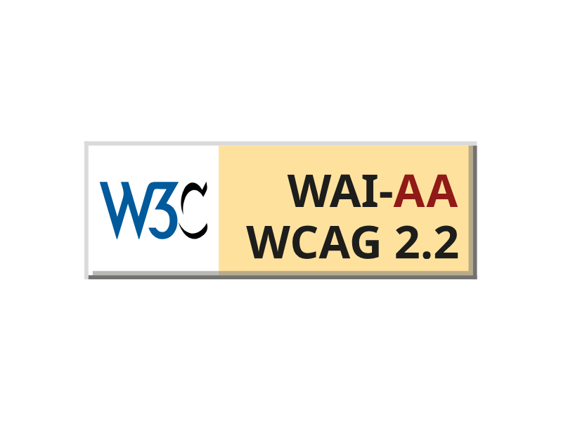 WCAG 2.2 AA-level compliance logo