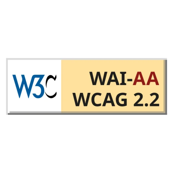 WCAG 2.2 AA-level compliance logo