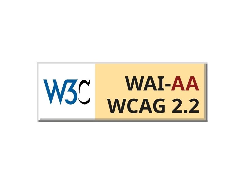 WCAG 2.2 AA-level compliance logo
