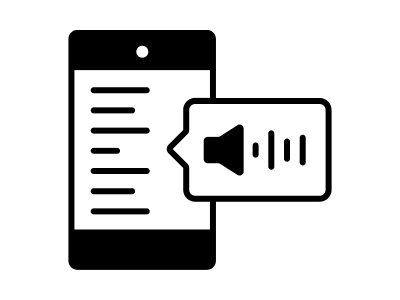 Illustration of a screen reader in use