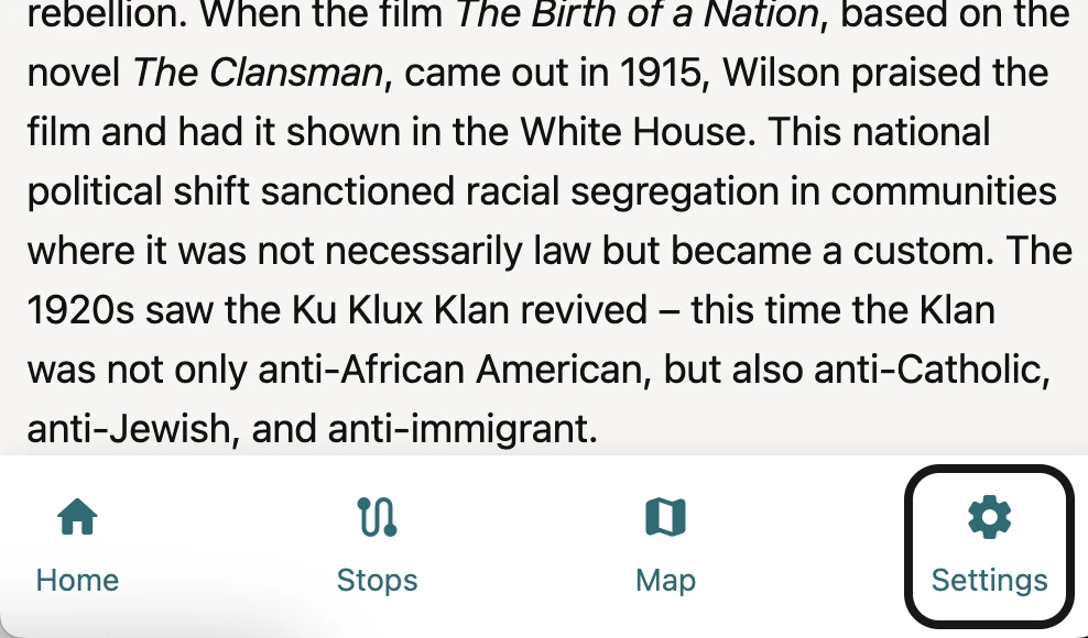 Screenshot of Tourient showing keyboard focus outline